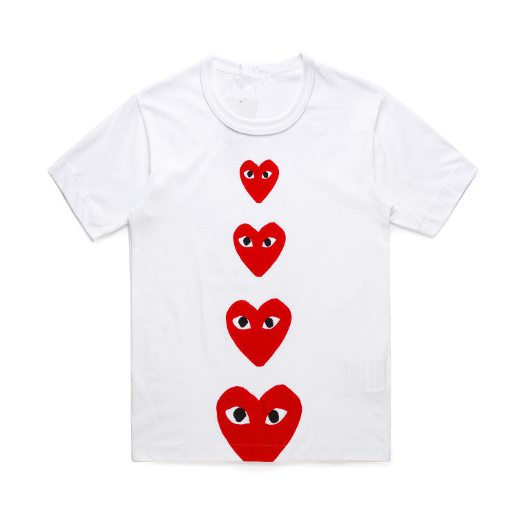 Comme des Garcons (CDG) Play 4 Hearts T-shirt White