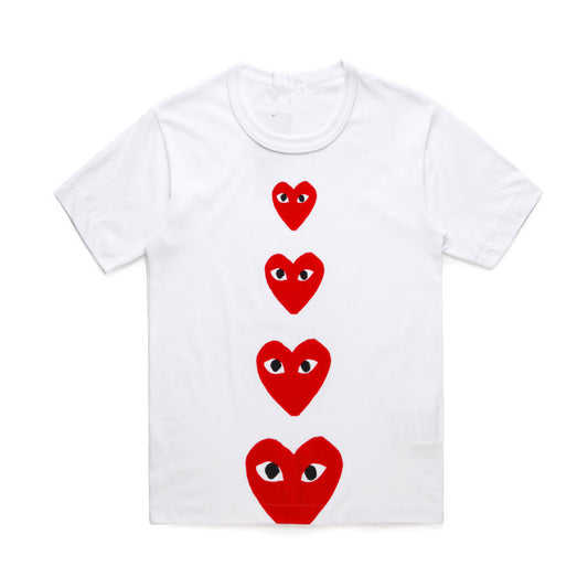 Comme des Garcons (CDG) Play 4 Hearts T-shirt White