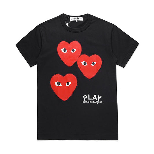Comme des Garcons (CDG) Play 3 Hearts T-shirt Black