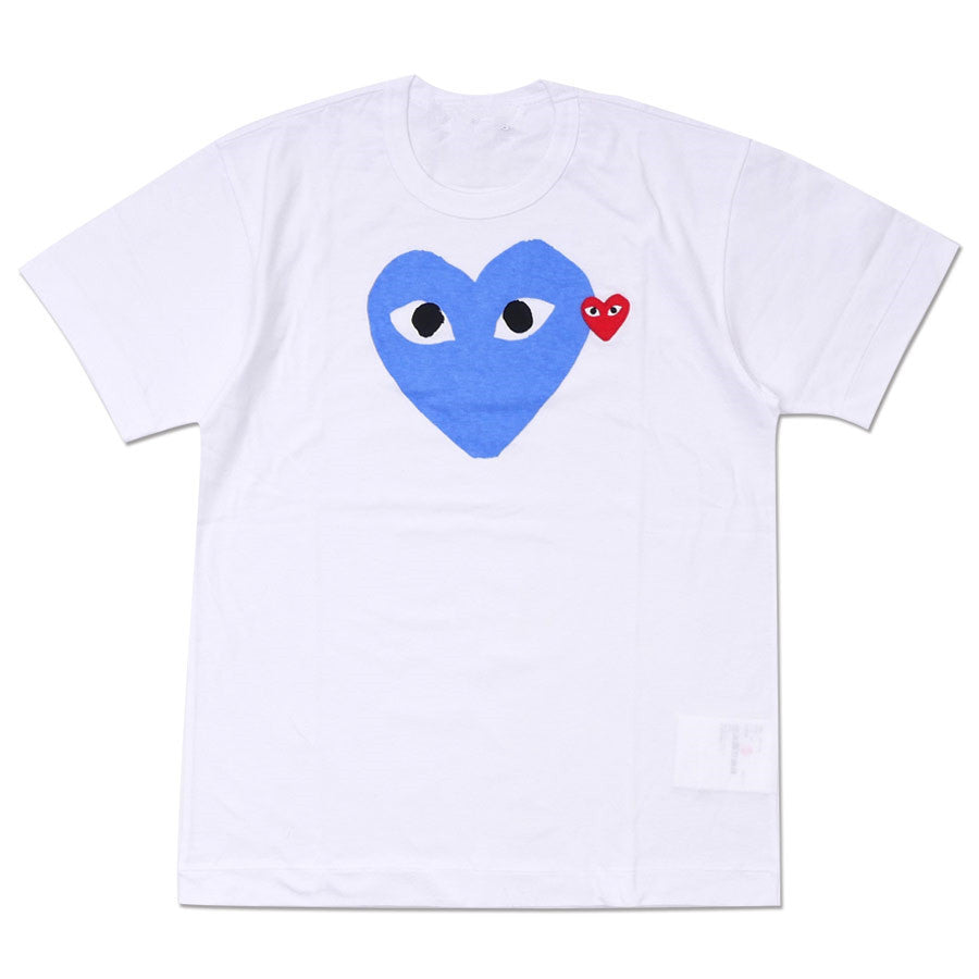 Comme des Garcons (CDG) Blue Heart T-shirt White