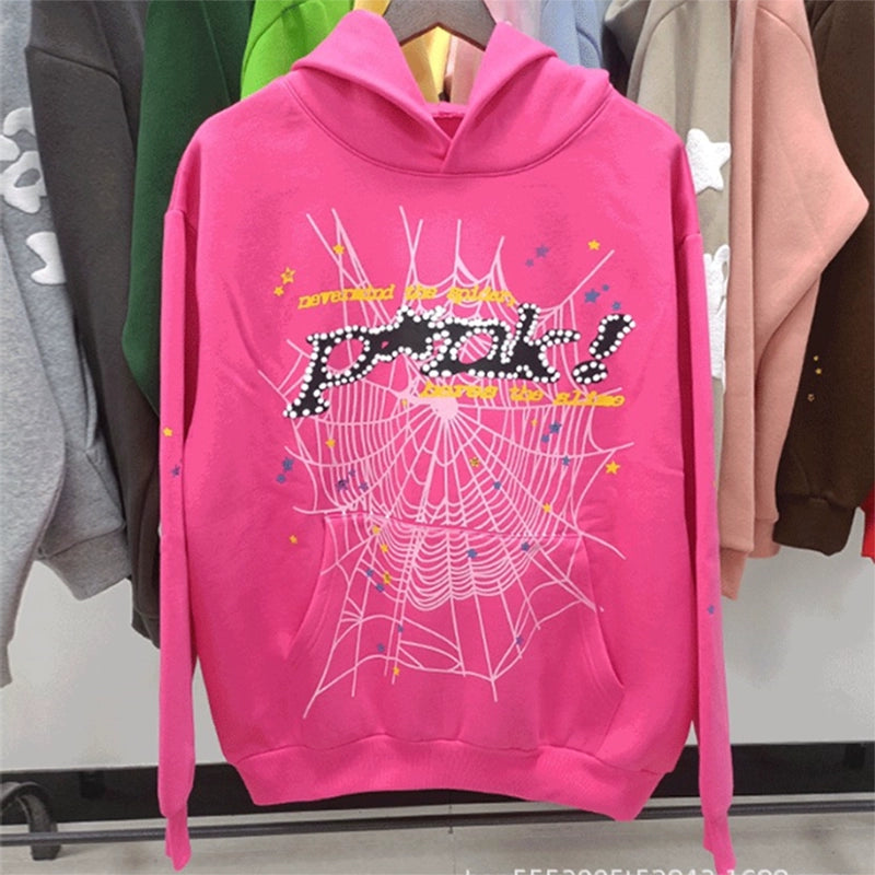 Spider Pink Hoodie Pink