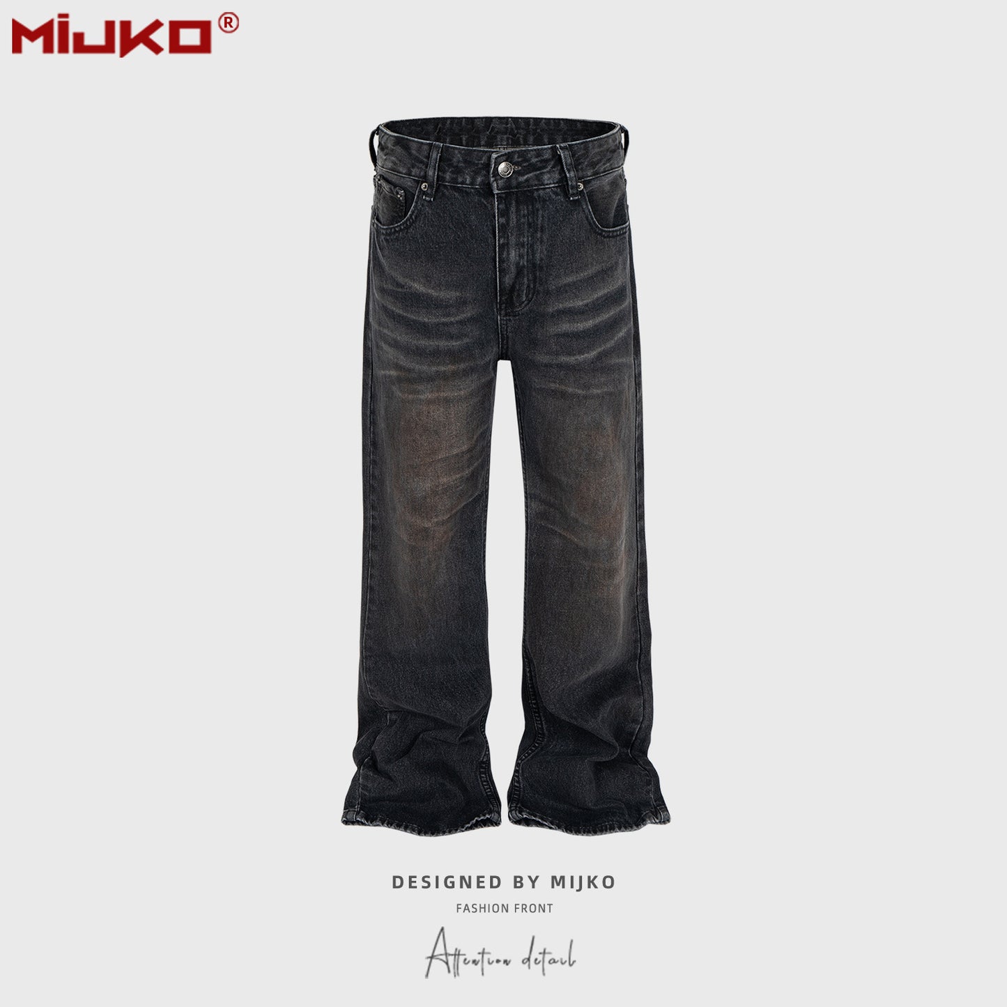 MIJKO Distressed Jeans Black