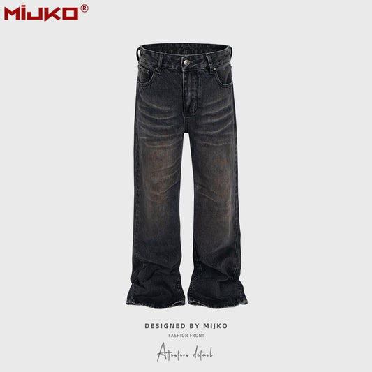 MIJKO Distressed Jeans Black