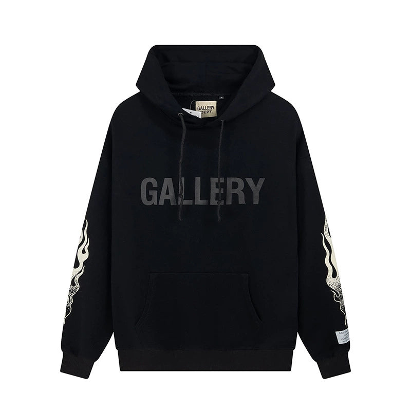 Gallery Dept. sleeve print Hoodie Black