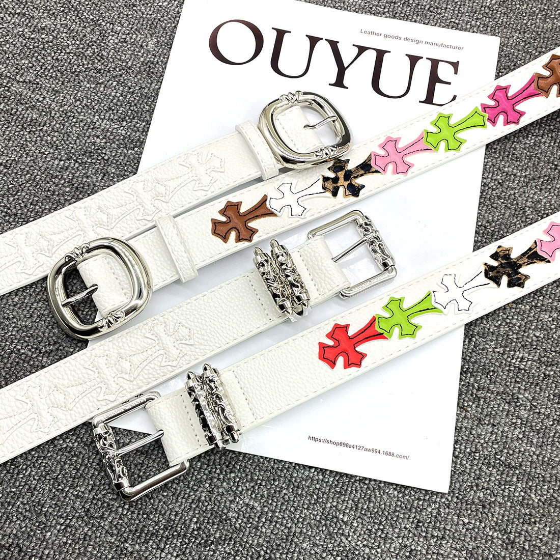 Chrome Heart Belts White