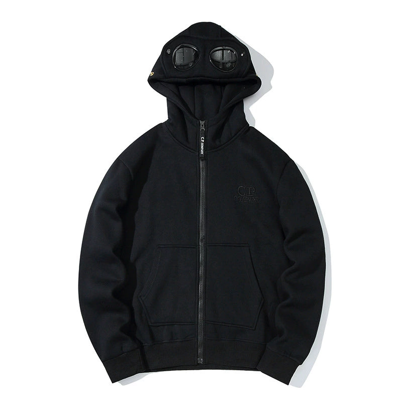 C.P. Company Zip-Up Hoodie Black