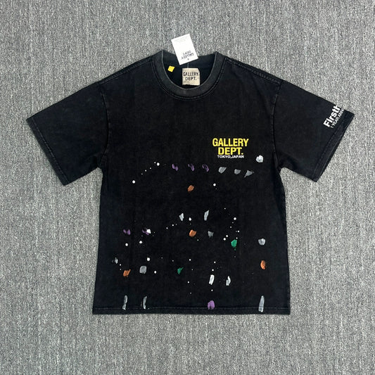 Gallery Dept. paint splatter small Logo T-shirt Black