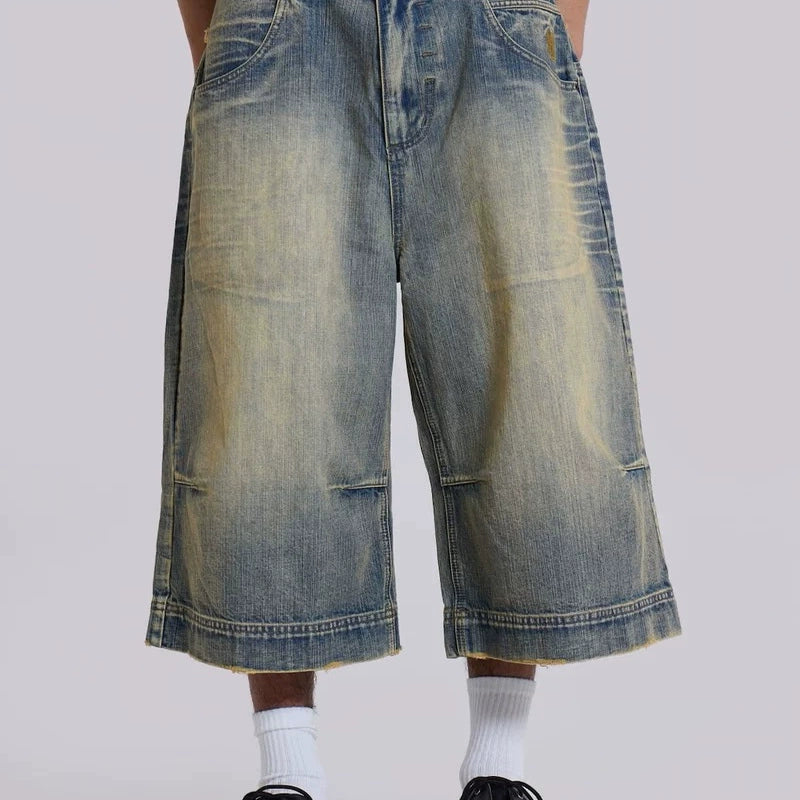 Jaded LDN Union Jack Jorts Washed Blue