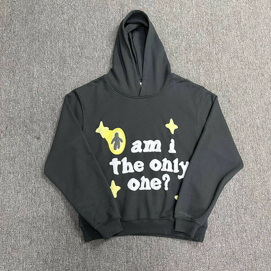 Broken Planet ami the only one puff print Hoodie Brown