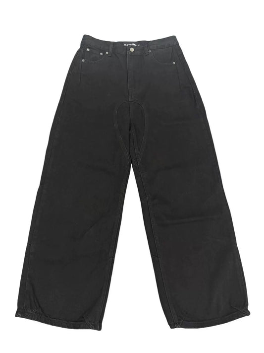 No Faith Studios Ripped Baggy Jeans Black