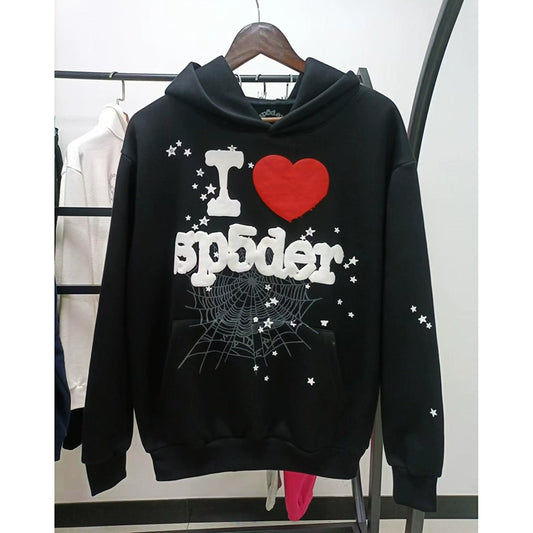 Spider I Love Spider Hoodie Black
