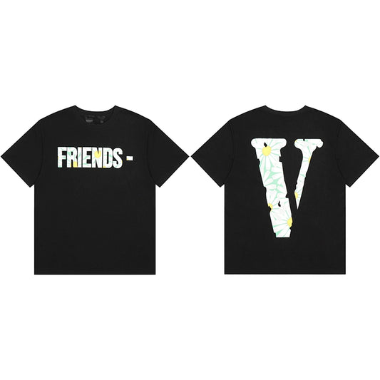 Vlone white friends T-shirt Black