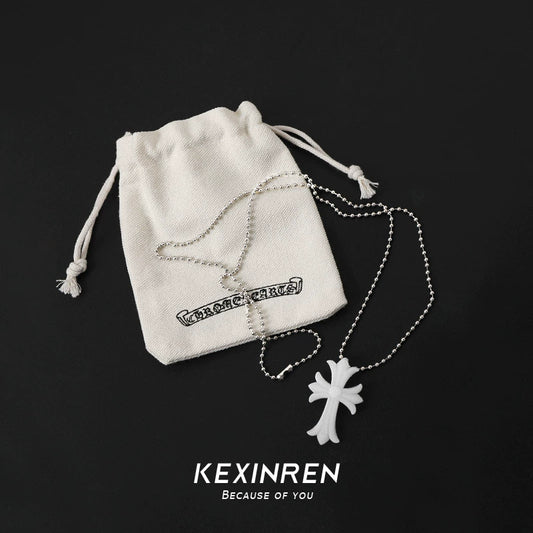Silicone Chrome Hearts Necklace White