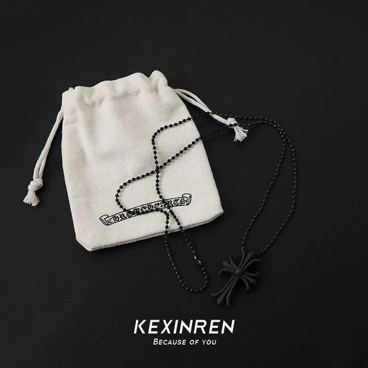 Silicone Chrome Hearts Necklace Black