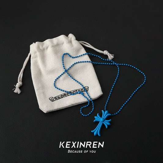Silicone Chrome Hearts Necklace Blue