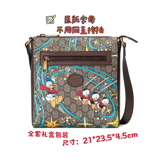 Gucci GG Shoulder Bag Donald Duck Brown