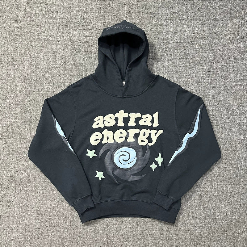 Broken Planet astral energy puff print Hoodie Brown