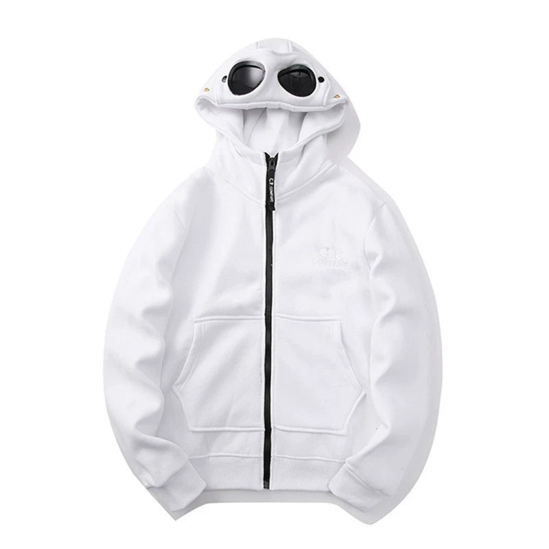 C.P. Company Zip-Up Hoodie White