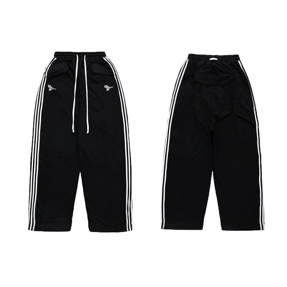 Stripped Sweatpants Black