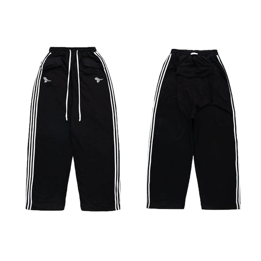 Stripped Sweatpants Black