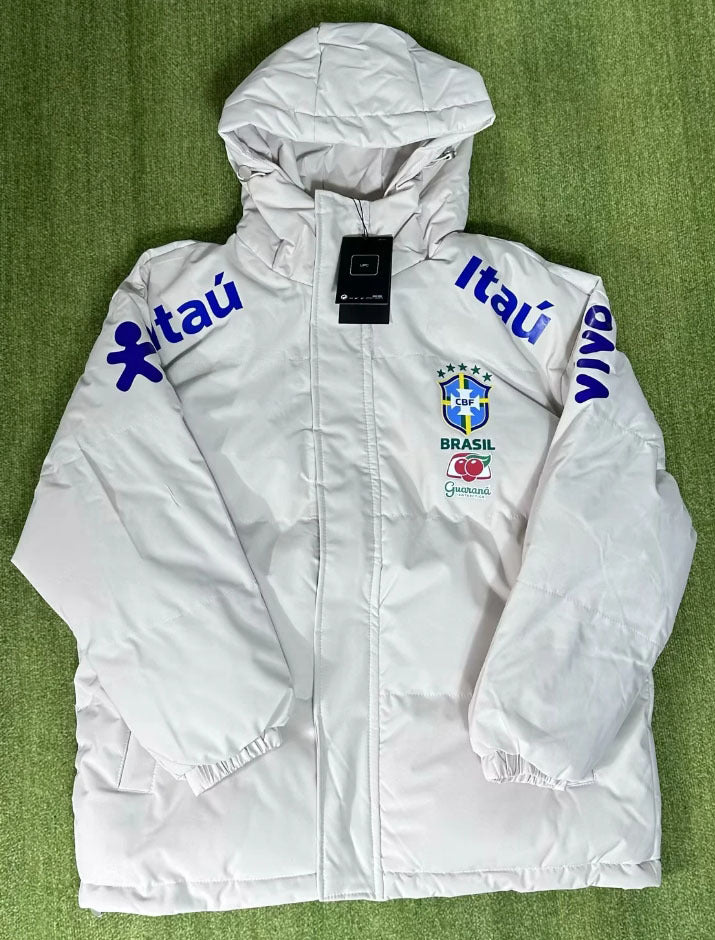 Adidas Brasil Football Down Puffer Jacket White