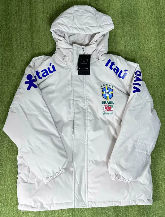 Adidas Brasil Football Down Puffer Jacket White