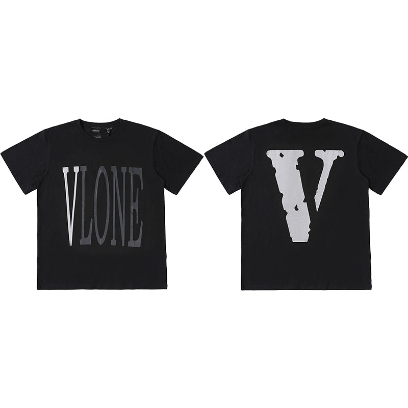 Vlone Grey icon T-shirt Black