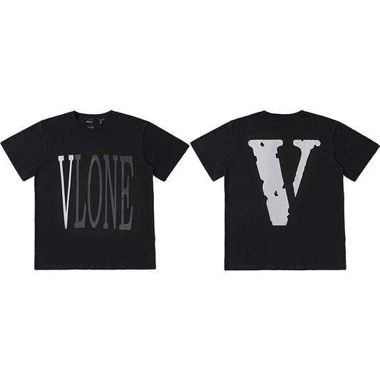 Vlone Grey icon T-shirt Black