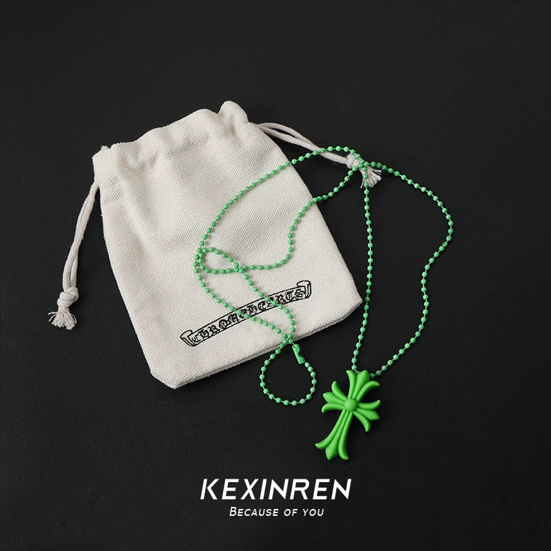 Silicone Chrome Hearts Necklace Green