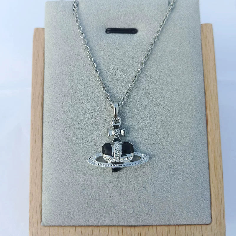 Vivienne Westwood Saturn Necklace Black