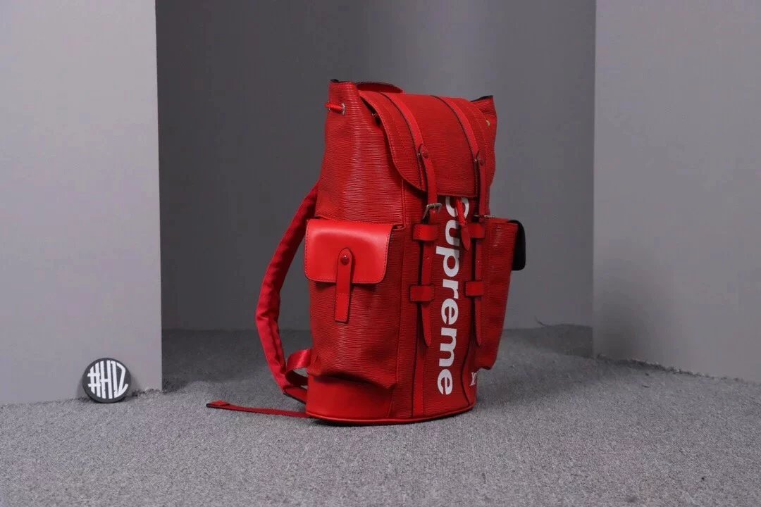 LV x Supreme Christopher Backpack Red