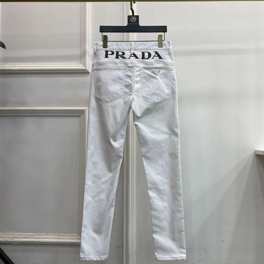 Prada Slim Fit Jeans White Backprint