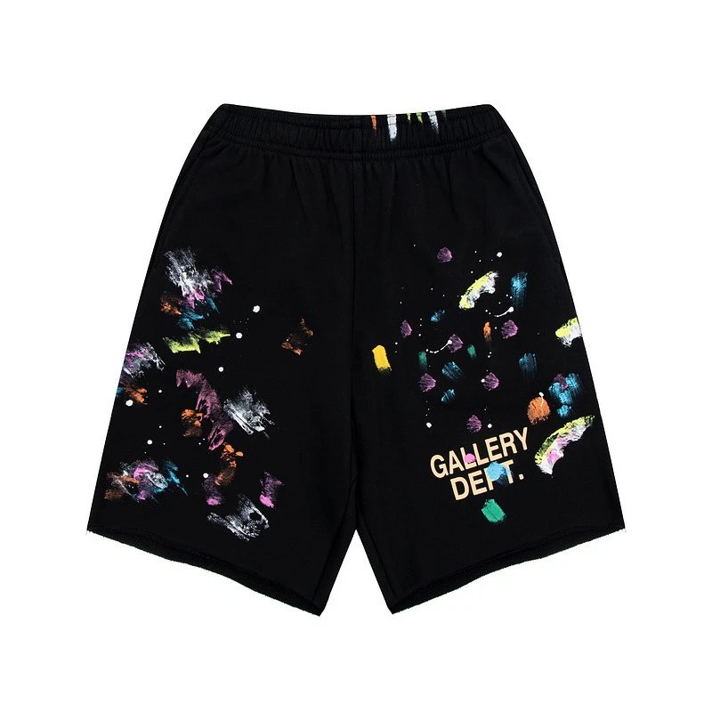 Gallery Dept. Paint Splatter Shorts All Black