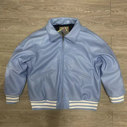 Corteiz Leather Bomber Blue