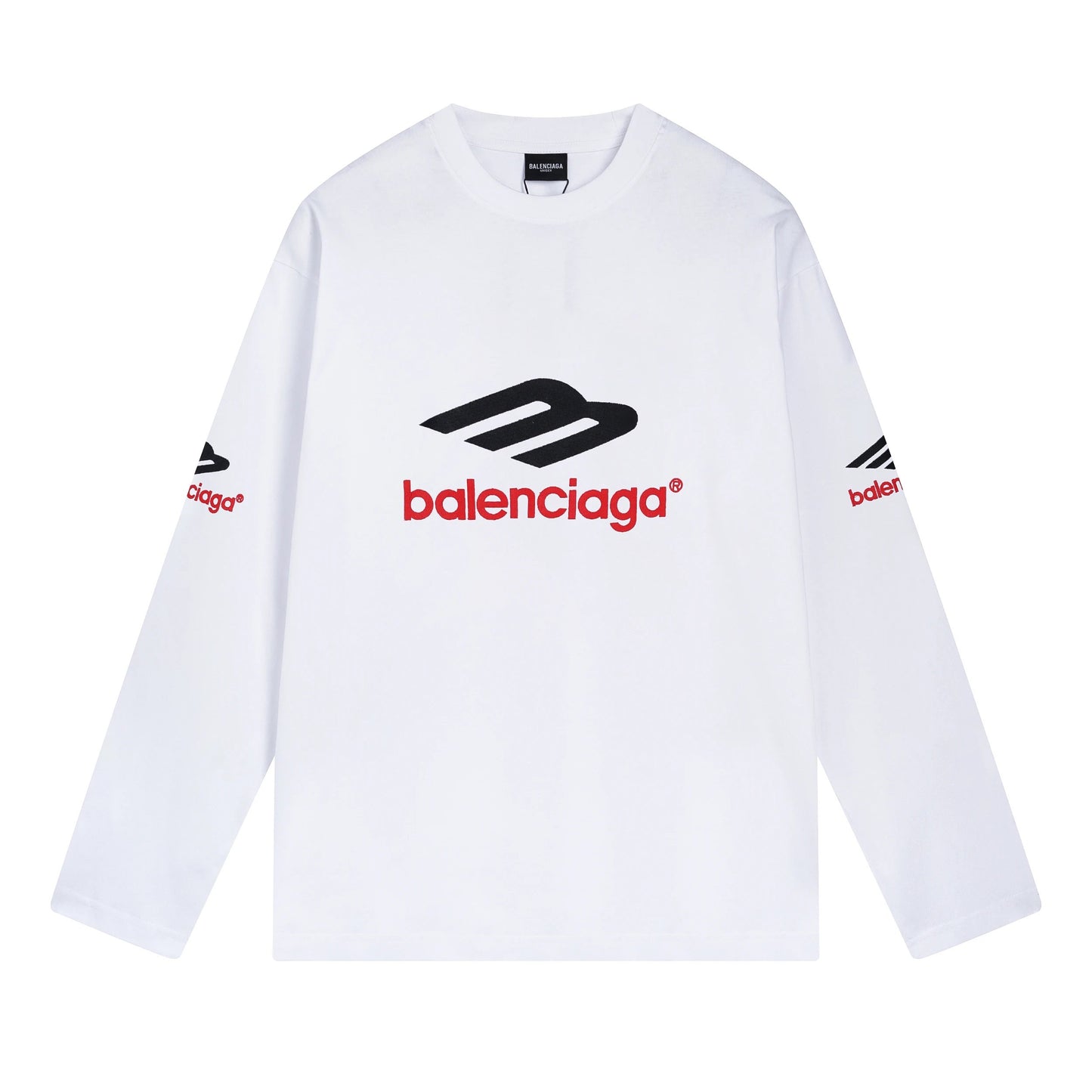 Balenciaga red font Longsleeve White