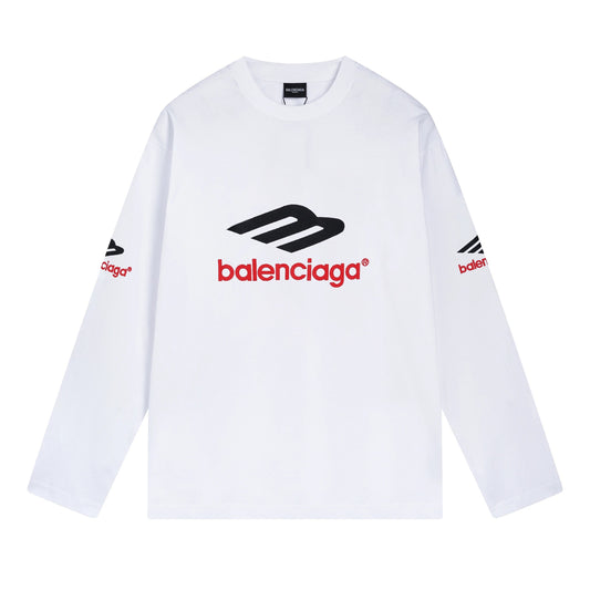 Balenciaga red font Longsleeve White