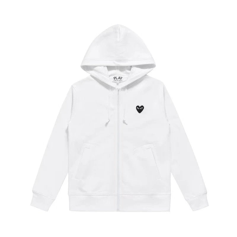 Comme des Garcons Zip-Up Hoodie White