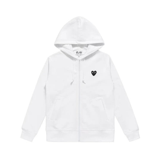 Comme des Garcons Zip-Up Hoodie White