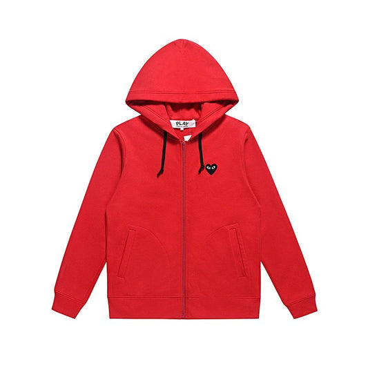 Comme des Garcons Zip-Up Hoodie Red