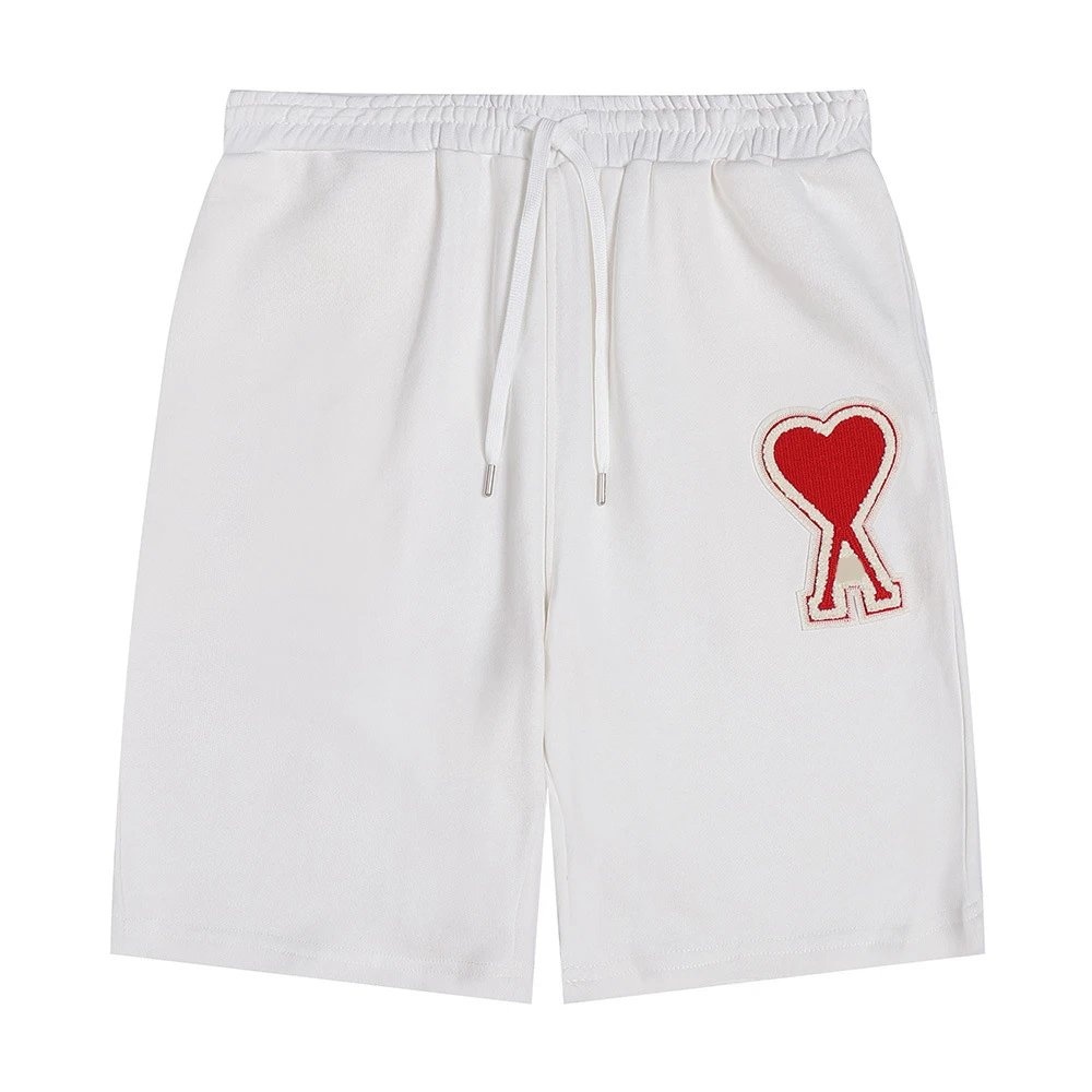 Ami Paris Shorts White (Big Red Icon)