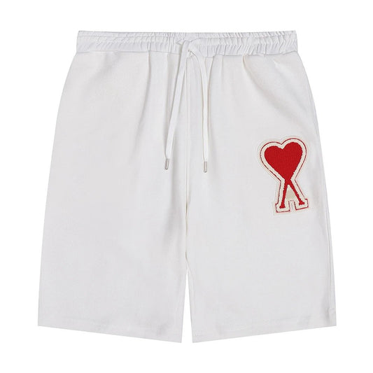 Ami Paris Shorts White (Big Red Icon)