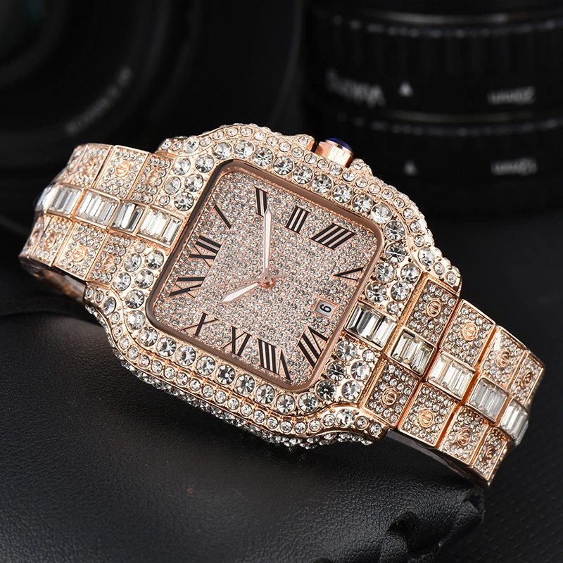 Cartier Santos Iced Out Rose
