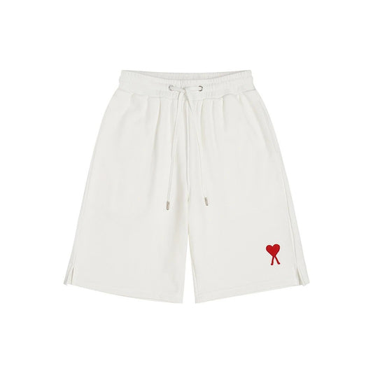 Ami Paris Shorts White (Red Icon)