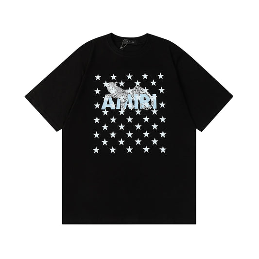 Amiri Leopard Stars T-shirt Black