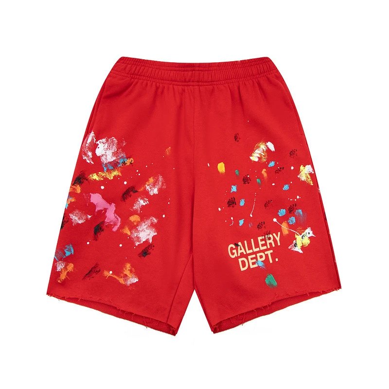 Gallery Dept. Paint Splatter Shorts All Red