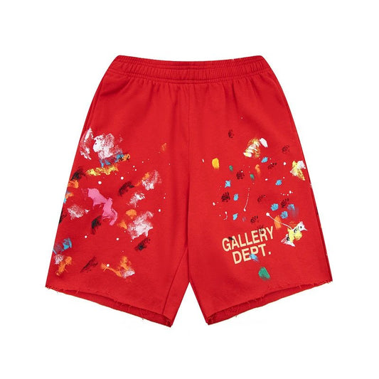 Gallery Dept. Paint Splatter Shorts All Red