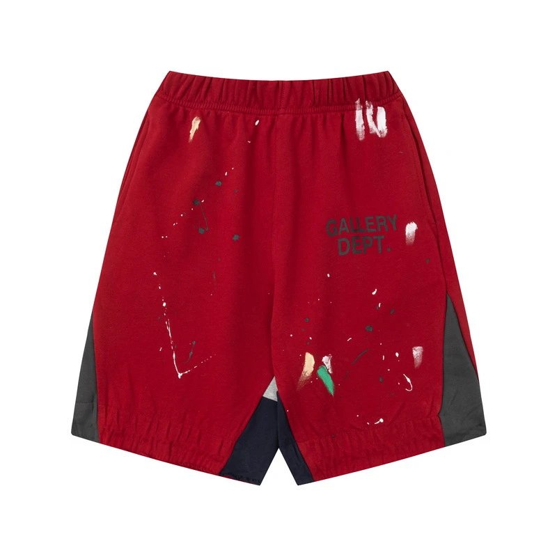 Gallery Dept. Paint Splatter Shorts Red