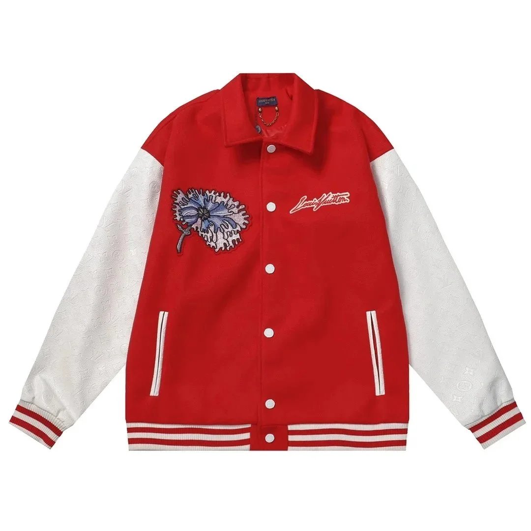 Louis Vuitton College Jacket White Red