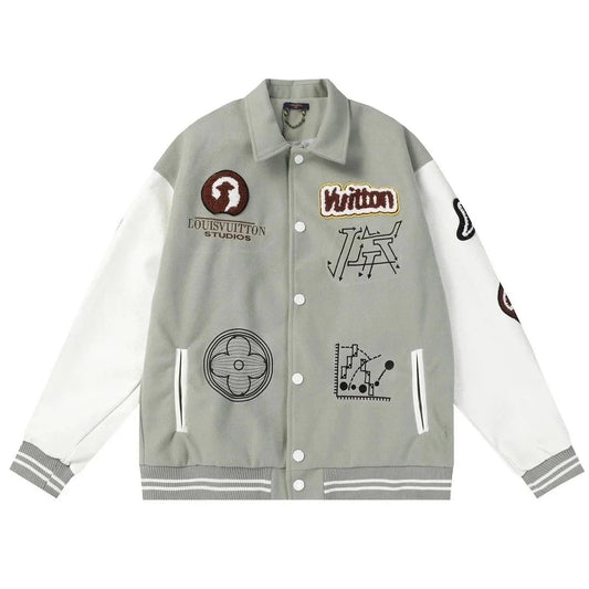 Louis Vuitton College Jacket White Grey