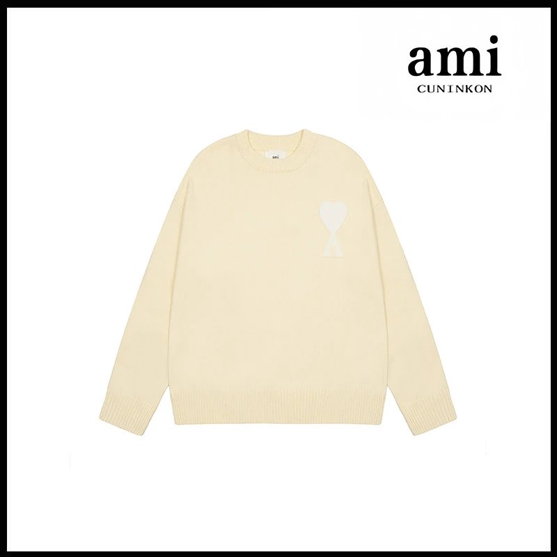 Ami Knit Sweater Pastel Beige (White Icon)